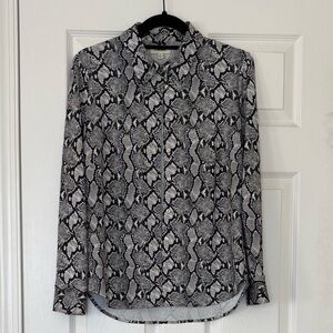 L'AGENCE Harmony Blouse in Sage Multi Paloma Snake Print